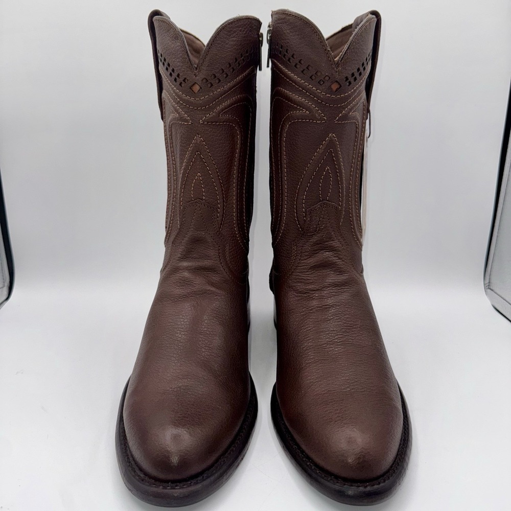 Wild‎ West Roper Boots Men's Size 9 EE Wide Brown Cowhide Leather - Picture 3 of 16